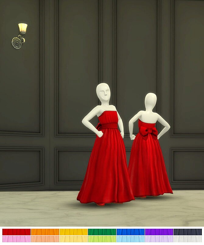 Sims 4 Ribbon Gown for kids at Rusty Nail