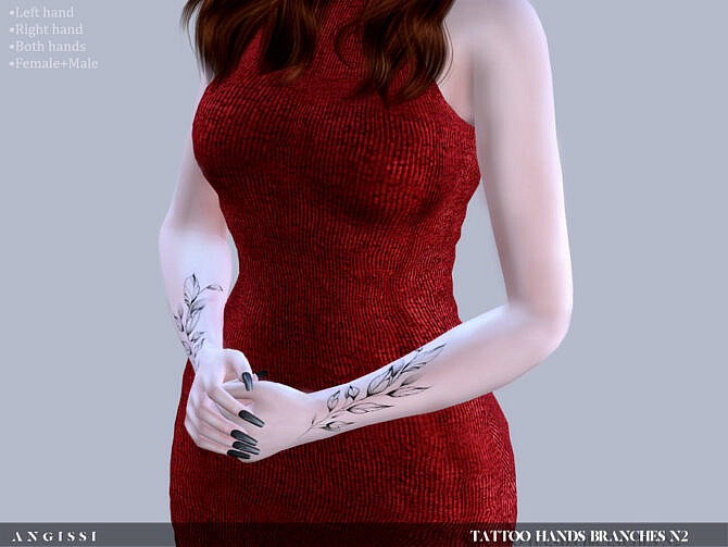 Sims 4 Hands Branches n2 Tattoo by ANGISSI at TSR