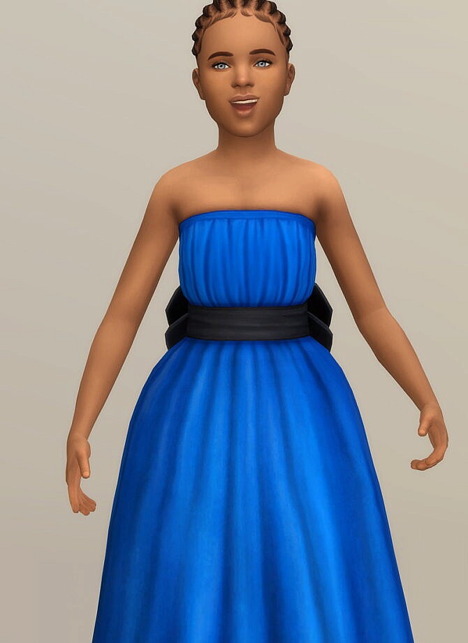 Sims 4 Ribbon Gown for kids at Rusty Nail
