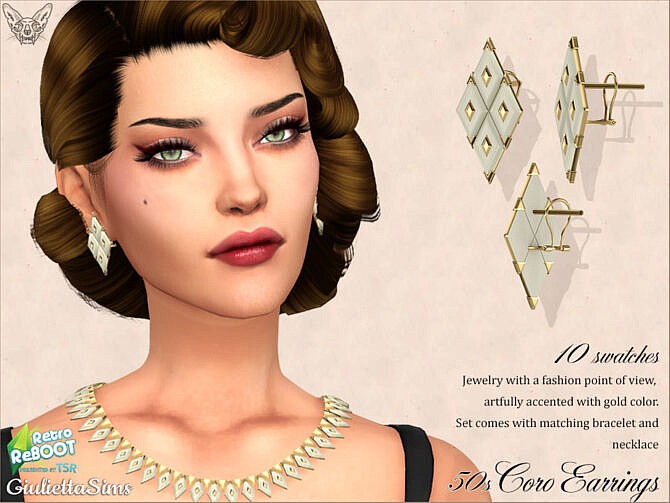 Sims 4 Retro Coro Lucite Earrings 50s by feyona at TSR