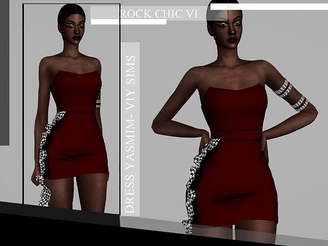 Sims 4 Rock Chic VI Dress YASMIM by Viy Sims at TSR