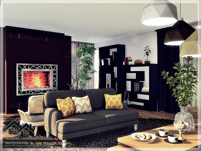 Sims 4 TAWIP Living Room by marychabb at TSR