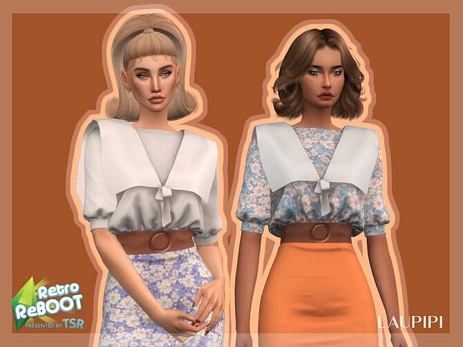 Sims 4 Retro Blouse R5 by laupipi at TSR
