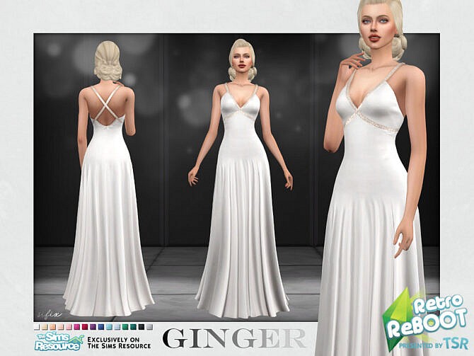 Sims 4 Retro Ginger Formal Dress by Sifix at TSR