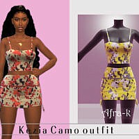 Kezia Camo Outfit By Akaysims