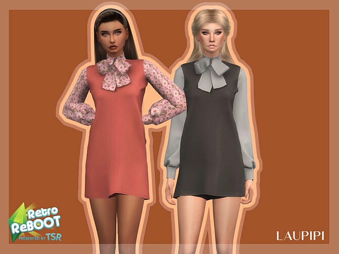 Sims 4 Retro Dress R3 by laupipi at TSR