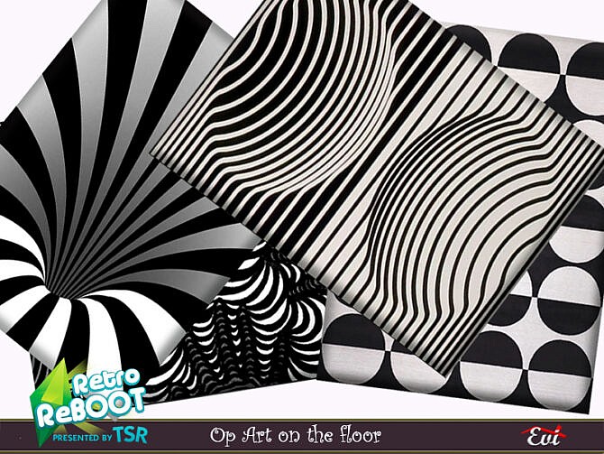 Sims 4 Retro Op Art on the floor by evi at TSR