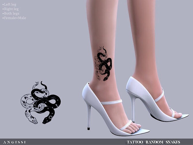 Sims 4 Random Snakes Tattoo by ANGISSI at TSR