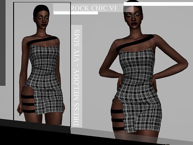 Sims 4 Rock Chic VI Dress MELODY by Viy Sims at TSR