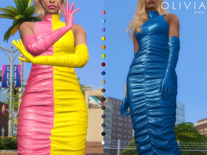 Sims 4 OLIVIA dress by Plumbobs n Fries at TSR
