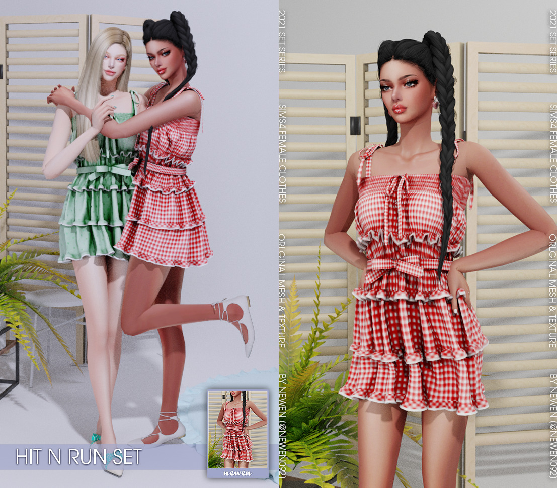 Set: Dress & Top & Jeans at NEWEN » Sims 4 Updates
