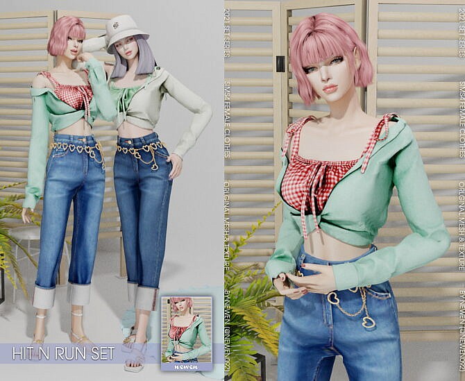 Sims 4 Set: Dress & Top & Jeans at NEWEN