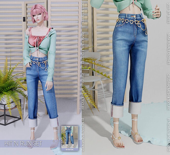 Sims 4 Set: Dress & Top & Jeans at NEWEN