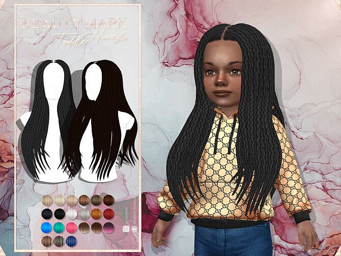 Sims 4 Beauty Mark Hair (Toddler Conversion) by JavaSims at TSR