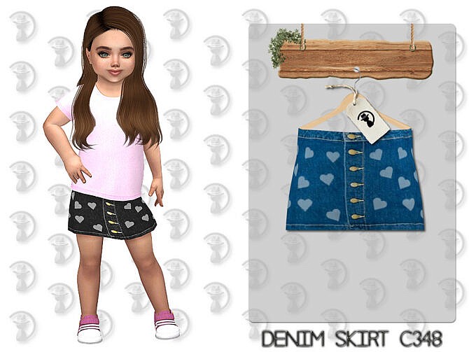 Sims 4 Denim Skirt C348 by turksimmer at TSR