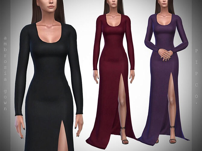 Sims 4 Ambrosia Gown by Pipco at TSR