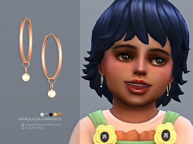 Sims 4 Marquesa earrings Toddlers version by sugar owl at TSR