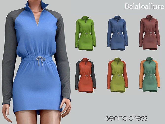 Sims 4 Senna simple sporty dress by belal1997 at TSR