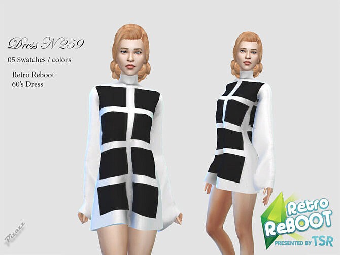 Sims 4 RETRO DRESS 259 by pizazz at TSR