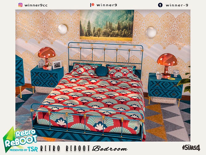 Sims 4 Elegant retro bedroom by Winner9 at TSR