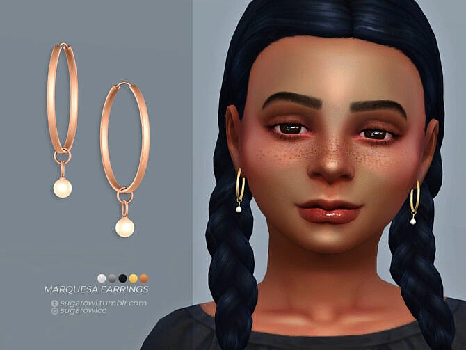 Sims 4 Marquesa earrings Kids version by sugar owl at TSR