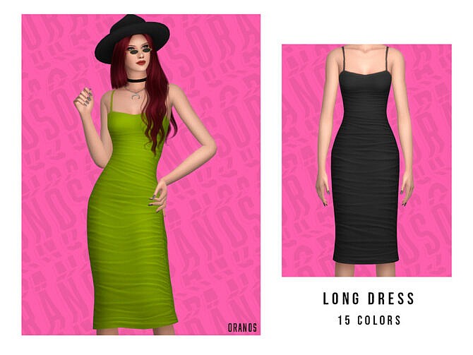 Sims 4 Long Dress by OranosTR at TSR