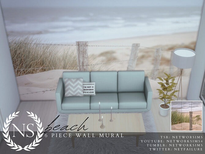 Sims 4 Beach Wall Mural by Networksims at TSR