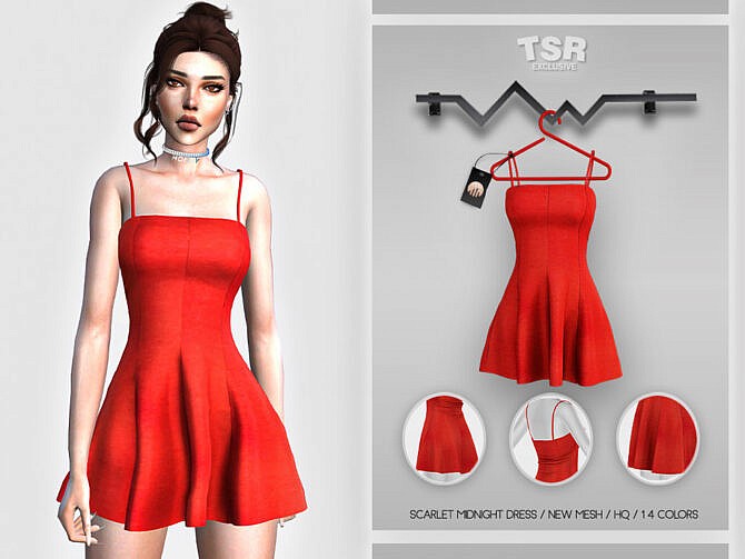 Sims 4 Scarlet Midnight Dress BD435 by busra tr at TSR