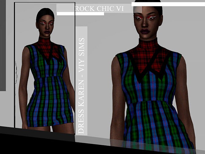 Sims 4 Rock Chic VI Dress KAREN by Viy Sims at TSR