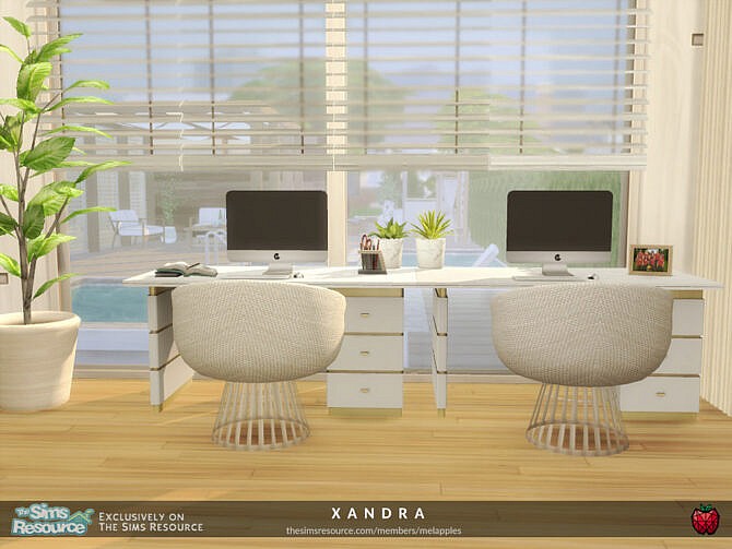 Sims 4 Xandra office by melapples at TSR