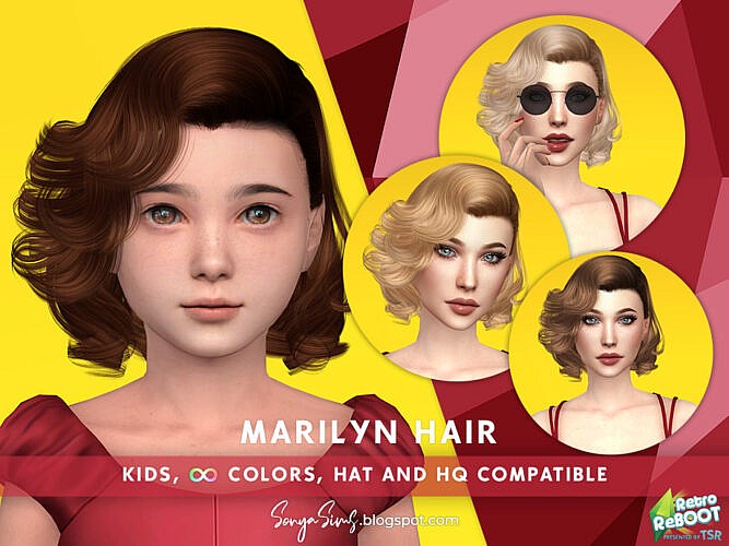Retro Marilyn Hair (kids) By Sonyasimscc