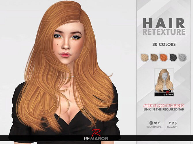 Sims 4 Inaya Hair Retexture by remaron at TSR