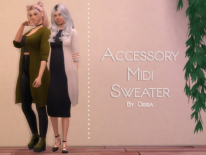 Sims 4 Accessory Midi Sweater by Dissia at TSR