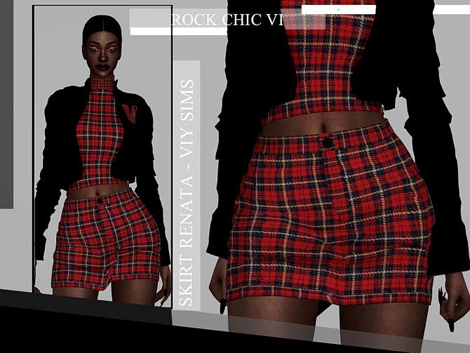 Sims 4 Rock Chic VI Skirt RENATA by Viy Sims at TSR