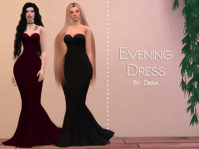 Sims 4 Evening Dress by Dissia at TSR
