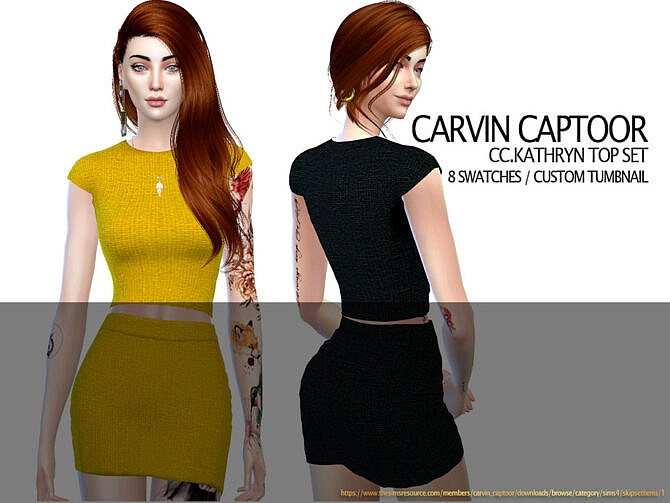 Sims 4 KATHRYN Top Set by carvin captoor at TSR