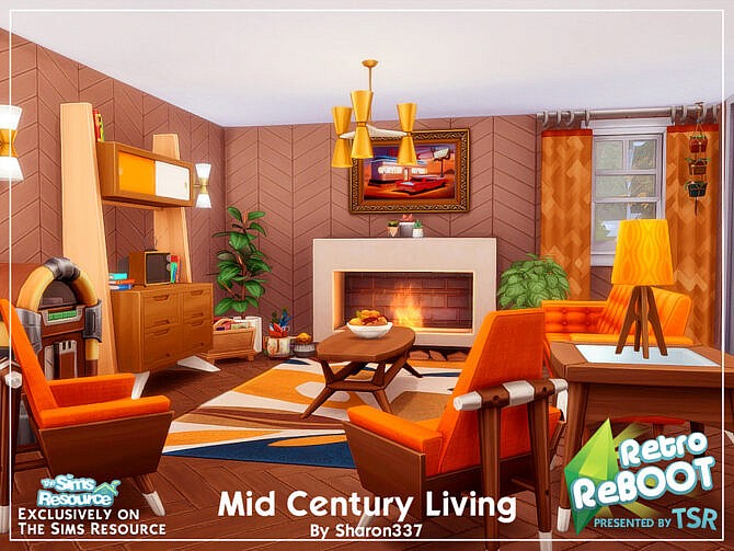 Sims 4 Retro Mid Century Living by sharon337 at TSR