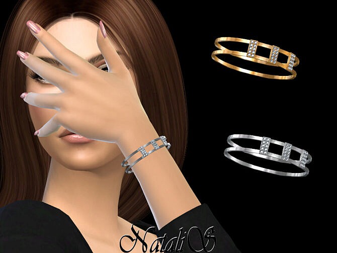 Sims 4 Diamond pave accented bangles by NataliS at TSR