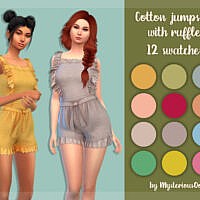Cotton Jumpsuit With Ruffles By Mysteriousoo