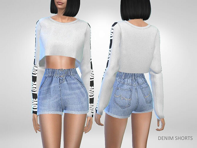 Sims 4 Denim Shorts by Puresim at TSR