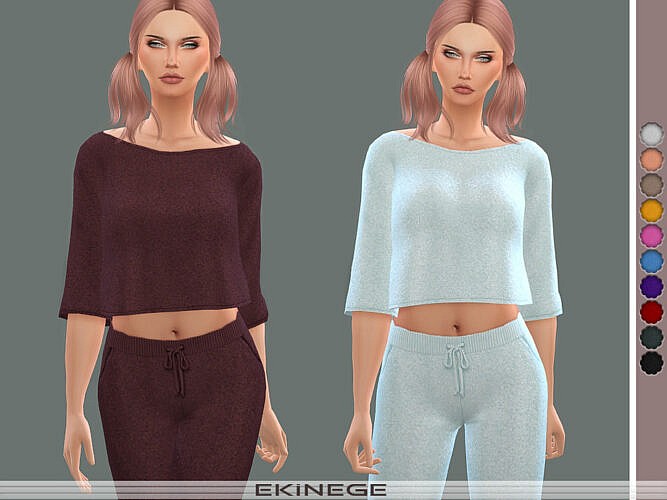 Boat Neck Crop Top Set 24 – 5 By Ekinege