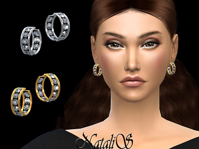 Sims 4 Eternity hoop earrings by NataliS at TSR