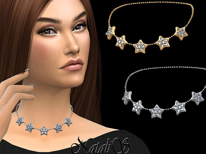 Sims 4 Diamond stars choker by NataliS at TSR