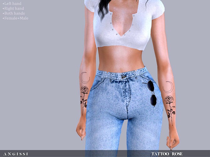 Sims 4 Rose tattoo by ANGISSI at TSR