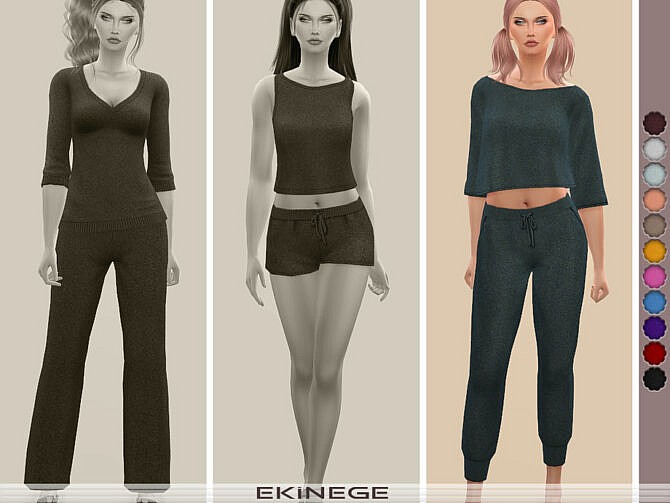 Sims 4 Boat Neck Crop Top Set 24   5 by ekinege at TSR