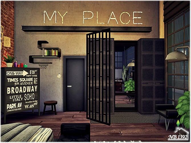 Sims 4 Industrial Bedroom by nobody1392 at TSR