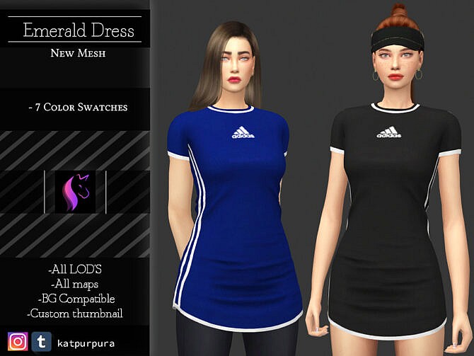 Sims 4 Emeral Dress by KaTPurpura at TSR