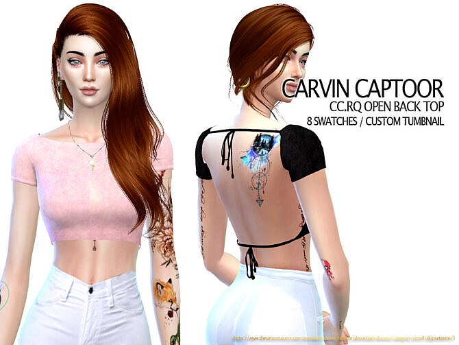 Sims 4 RQ Open Back Top by carvin captoor at TSR