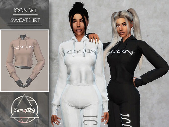 Sims 4 ICON Set Sweatshirt by Camuflaje at TSR