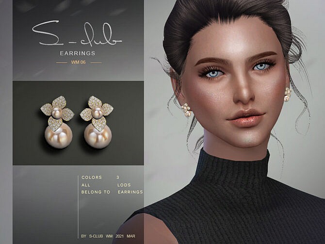 Sims 4 Earrings 202106 by S Club WM at TSR